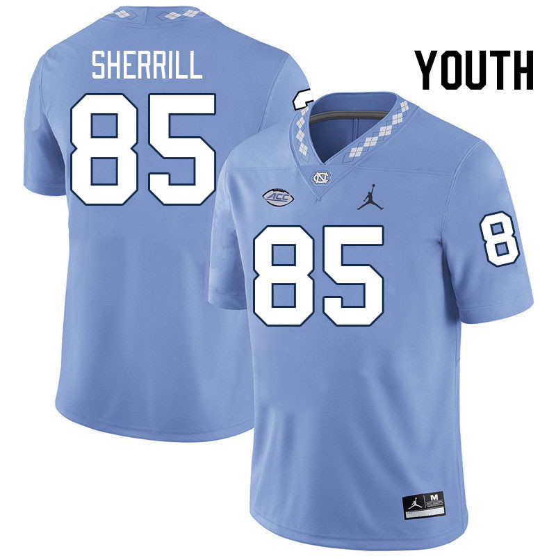 Youth #85 Grady Sherrill North Carolina Tar Heels College Football Jerseys Stitched-Carolina Blue
